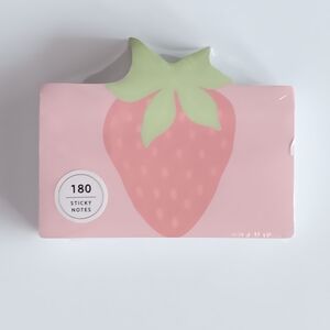 James Burke Collection Sticky Notes 180 Rectangle Strawberry Pink Green 5" x 3"